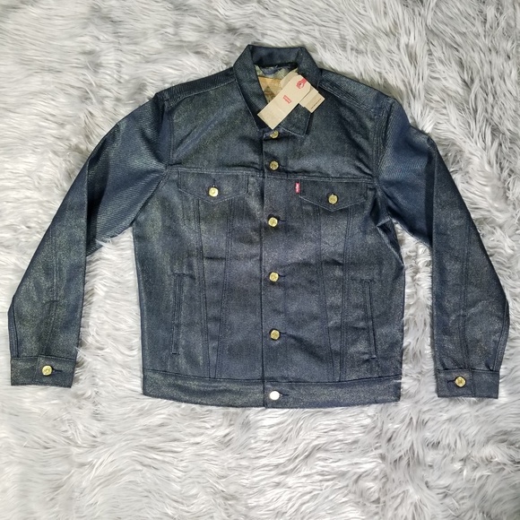 Levi's Other - NWT Mens Jacket Levis Size M Blue w/ Metallic Gold
